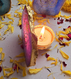 Agate OM Small Back Side Tealight- Purple