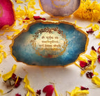 Agate Gayatri Mantra Small Back Side Tealight- Turquoise