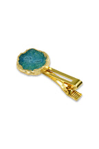 Turquoise Solar Agate Gold Plated Tie Pin