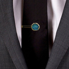 Turquoise Solar Agate Gold Plated Tie Pin