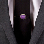 Pink Solar Agate Gold Plated Tie Pin