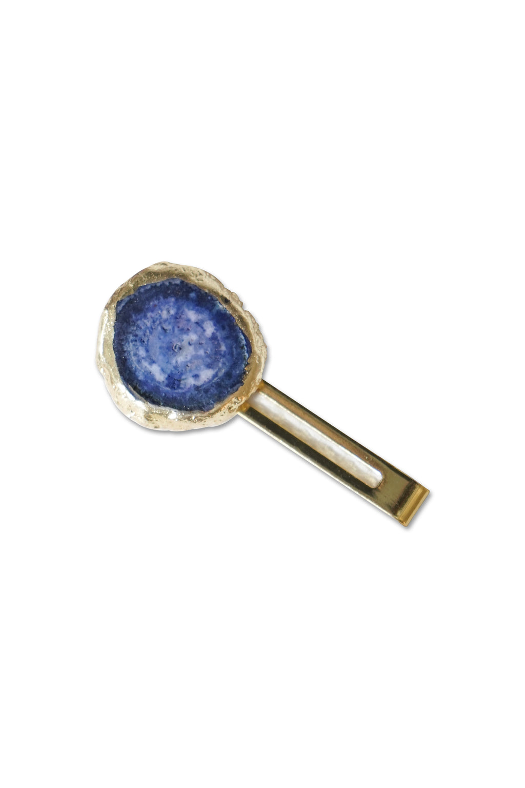 Blue Solar Agate Gold Plated Tie Pin