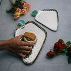 Green Agate Metal Serving Tray