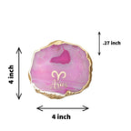 Agate Zodiac Coaster Aries-Pink