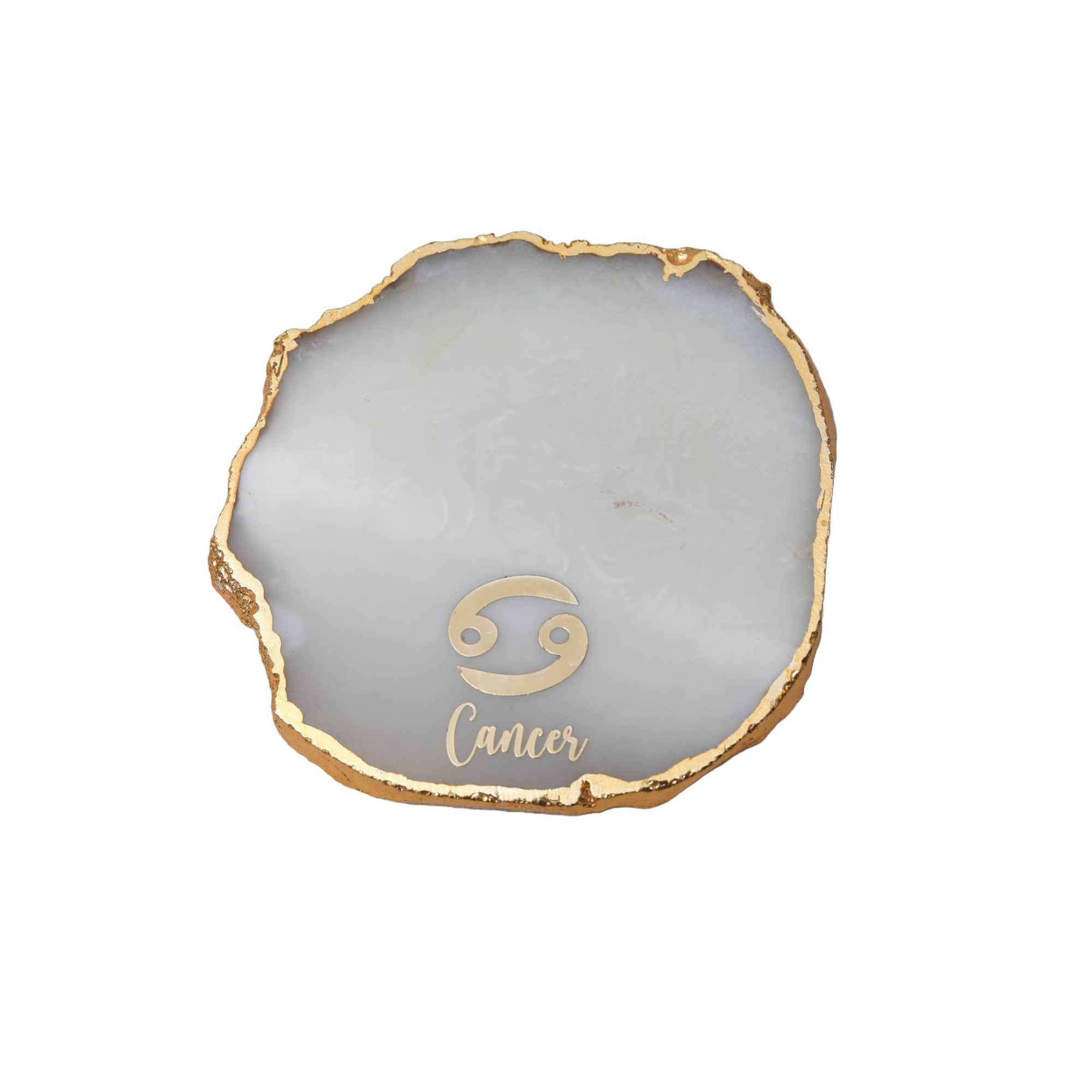 Agate Zodiac Coaster Cancer-Natural White