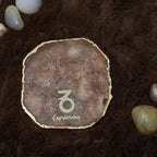 Agate Zodiac Coaster Capricorn-Brown