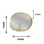 Agate Zodiac Coaster Gemini-Natural White