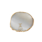 Agate Zodiac Coaster Gemini-Natural White