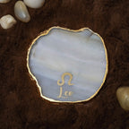 Agate Zodiac Coaster Leo-Natural White