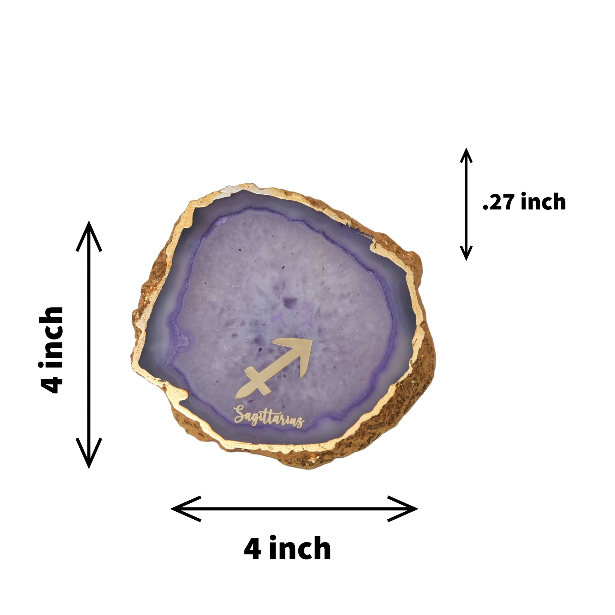Agate Zodiac Coaster Sagittarius-Purple