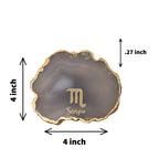 Agate Zodiac Coaster Scorpio-Natural White