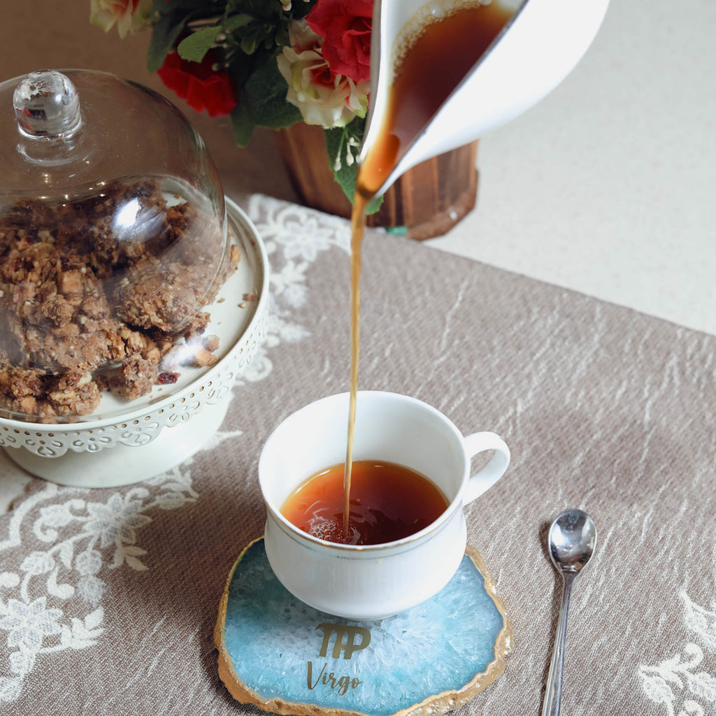 Agate Zodiac Coaster Virgo-Turquoise