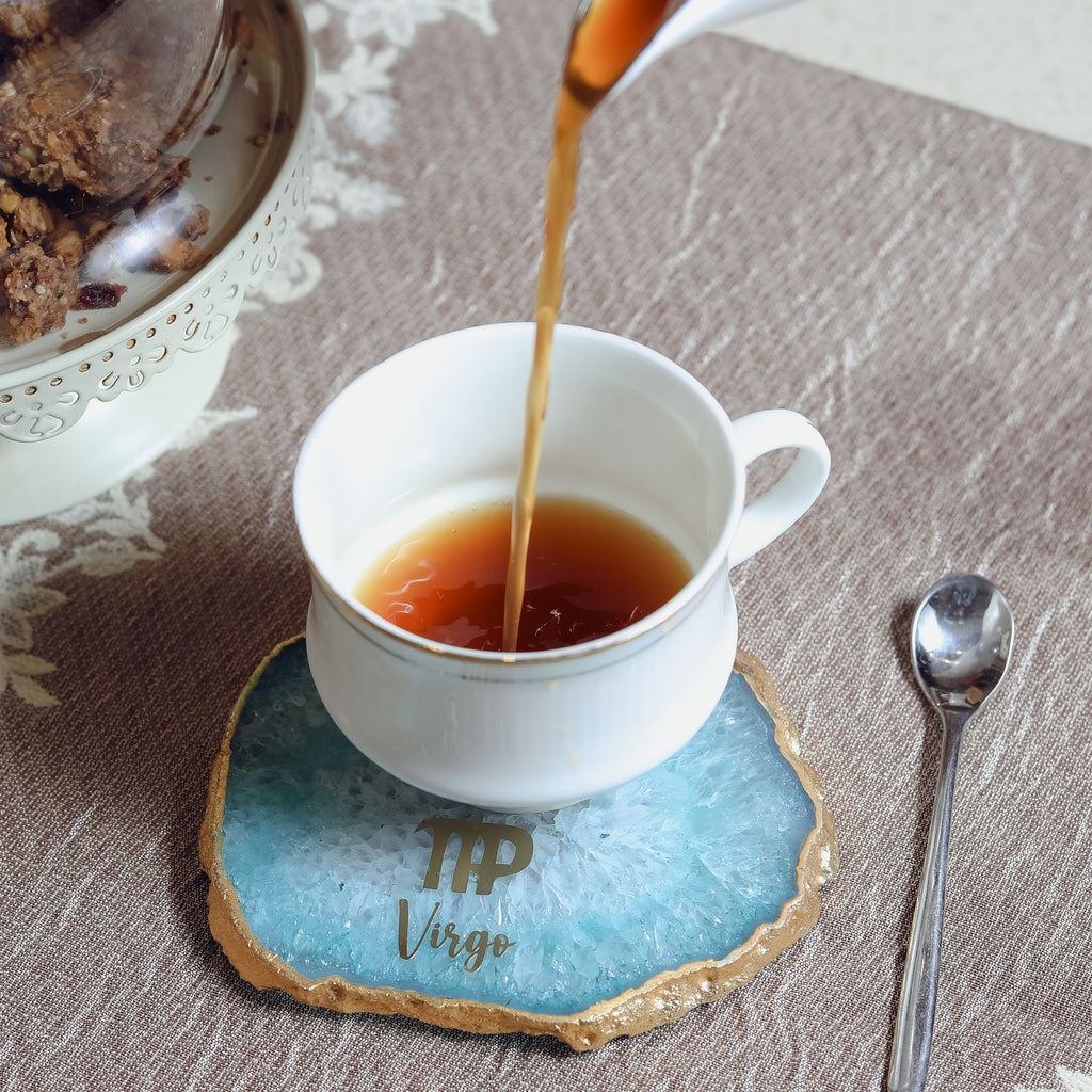 Agate Zodiac Coaster Virgo-Turquoise
