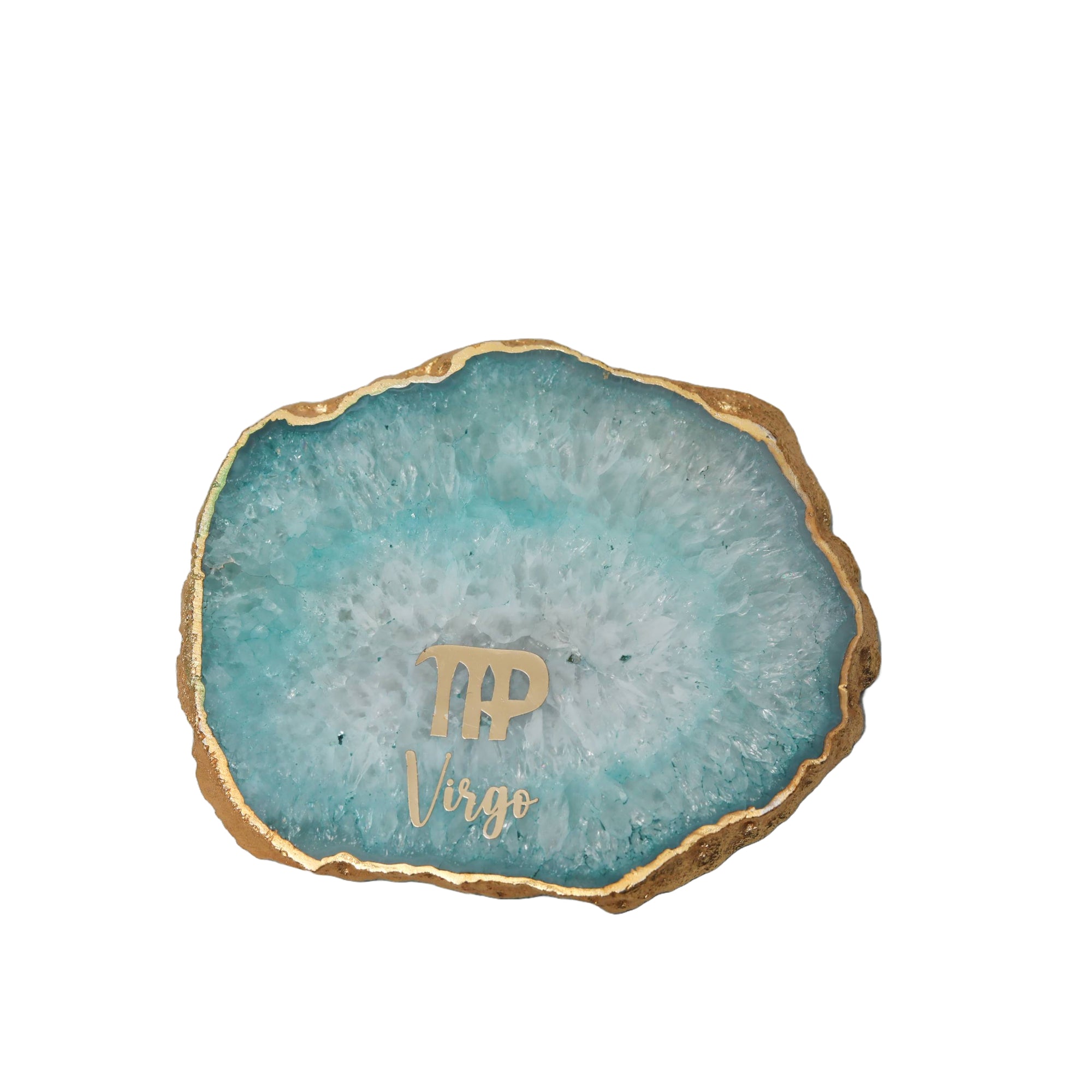 Agate Zodiac Coaster Virgo-Turquoise
