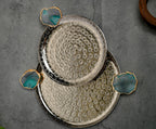 Round Aluminum Tray with Green Agate