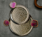 Round Aluminum Tray with Blue Agate