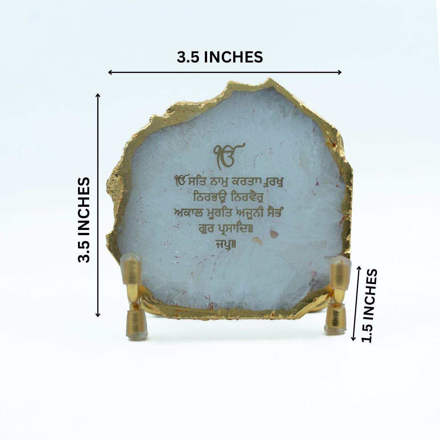 Ik Onkar Mantra White Agate Metal Showpeice