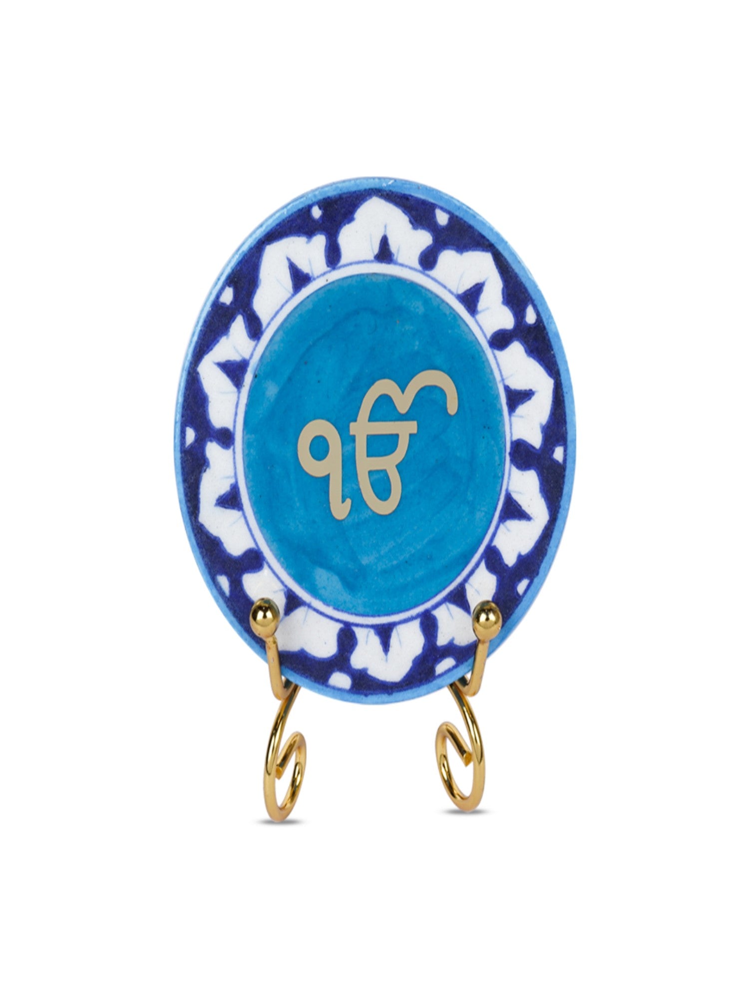 Ik onkar Handcrafted Blue Pottery Showpiece