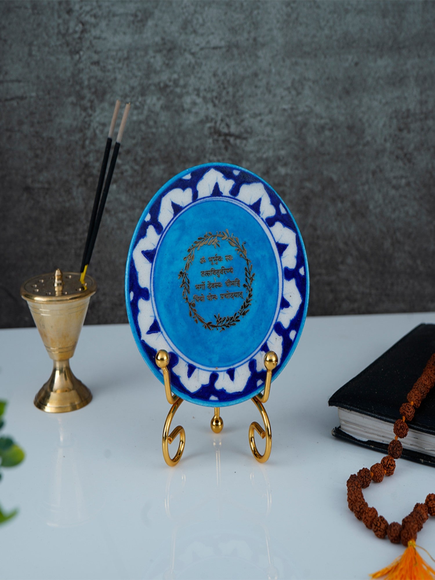 Ganesha Handcrafted Blue Pottery Showpiece