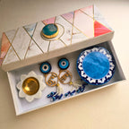Blue Pottery Choki , Door Hangings And Marble Diya Set