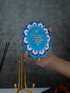 Onkar Mantra Handcrafted Blue Pottery Showpiece