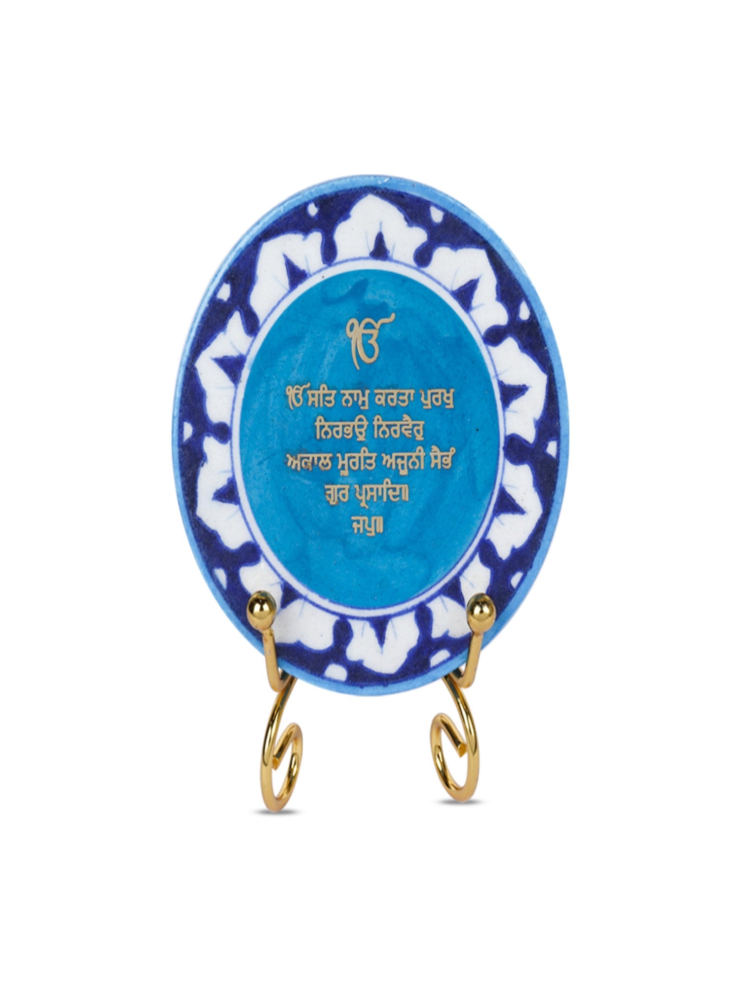 Onkar Mantra Handcrafted Blue Pottery Showpiece