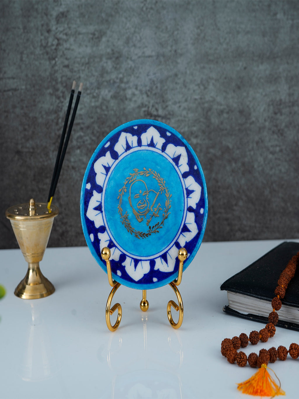 Guruji Handcrafted Blue Pottery Showpiece