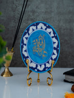 Jai Shree Ram Handcrafted Blue Pottery Showpiece