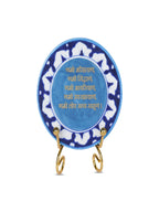 Namokar Mantra Handcrafted Blue Pottery Showpiece