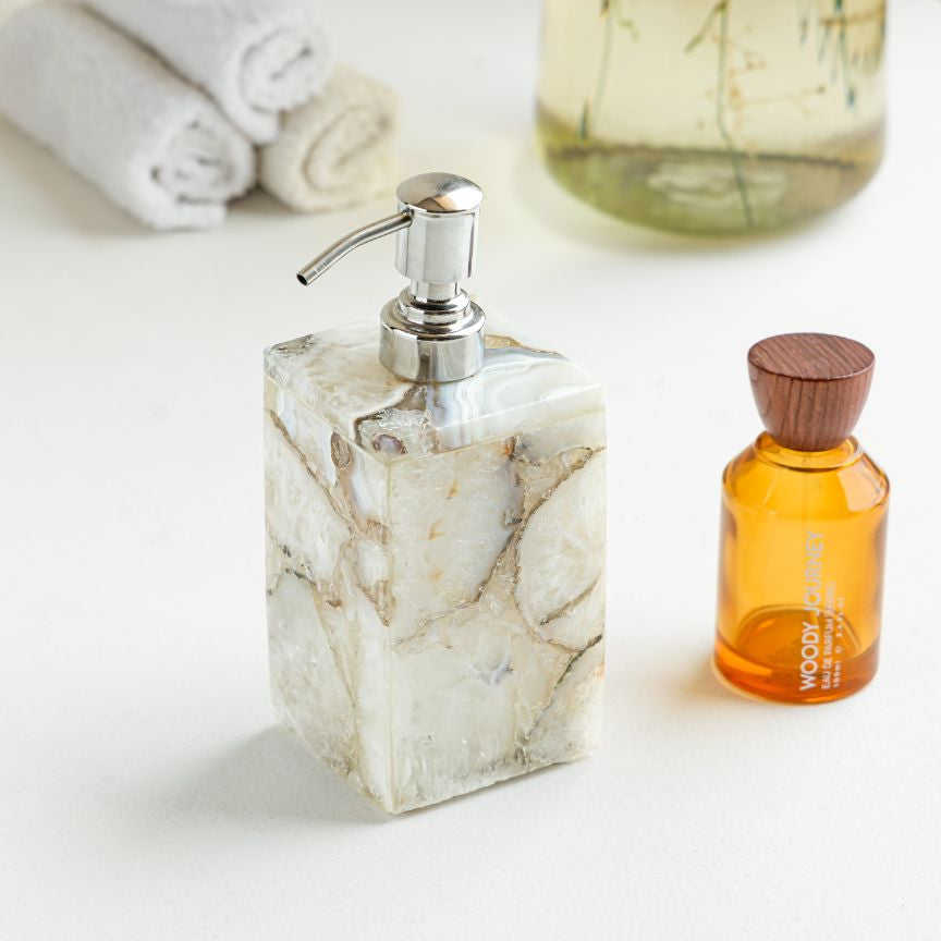 White Agate Soap Dispenser Bathroom Accessories