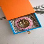 Pink MDF Brass Diya with Box