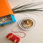 White MDF Brass Diya with Box