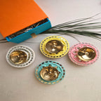 Yellow MDF Brass Diya with Box