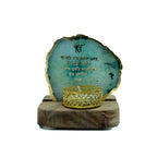 Ik Onkar Mantra Green Agate Tealight Wooden