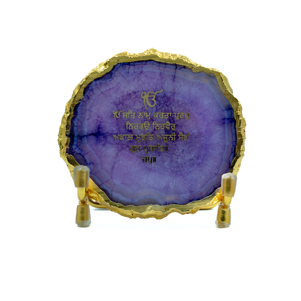 Ik Onkar Mantra Purple Agate Metal Showpeice