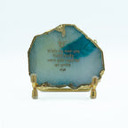 Ik Onkar Mantra Green Agate Metal Showpeice