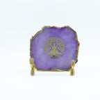 Budha Tree Pink Agate Metal Showpeice