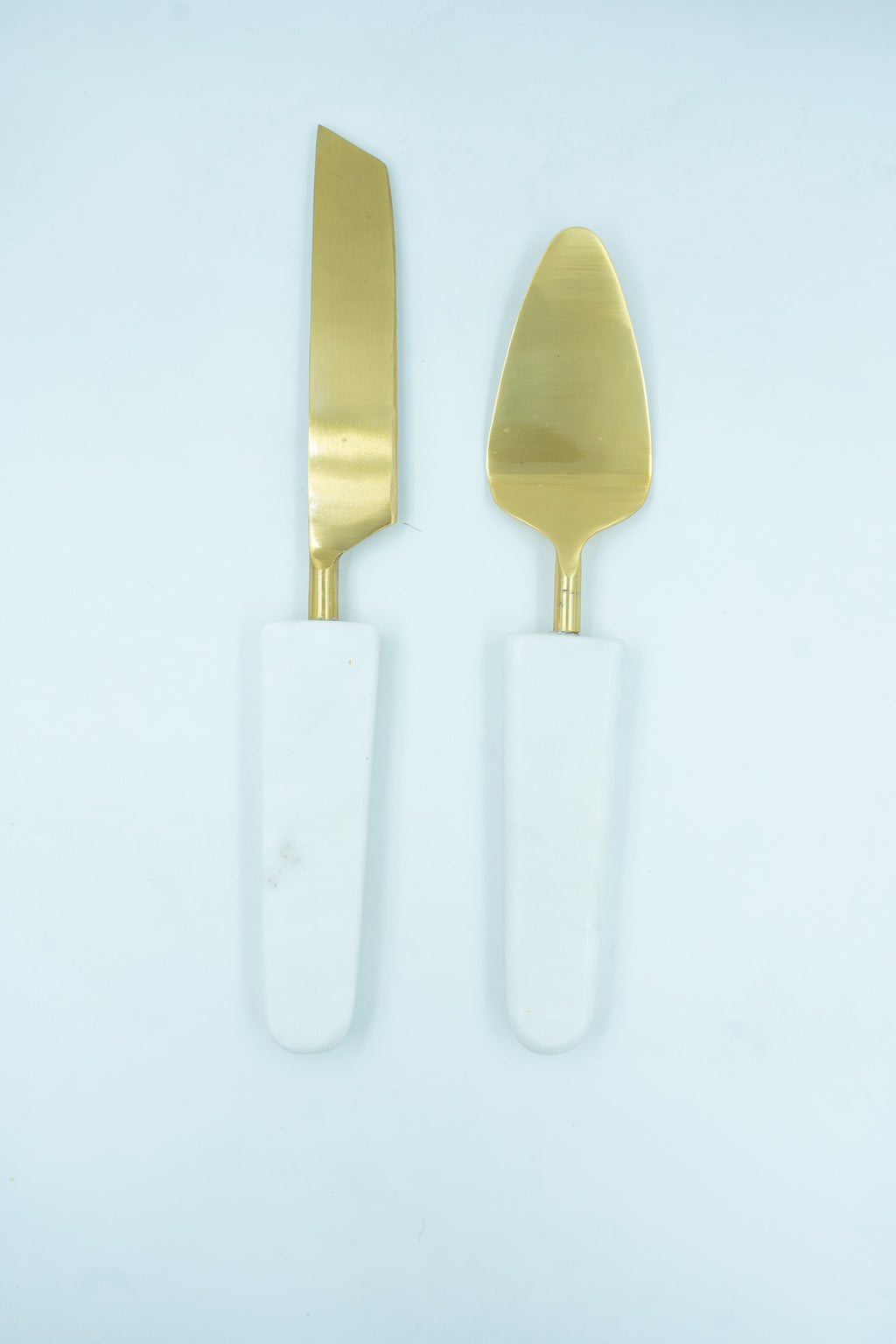 cake server and knife marble