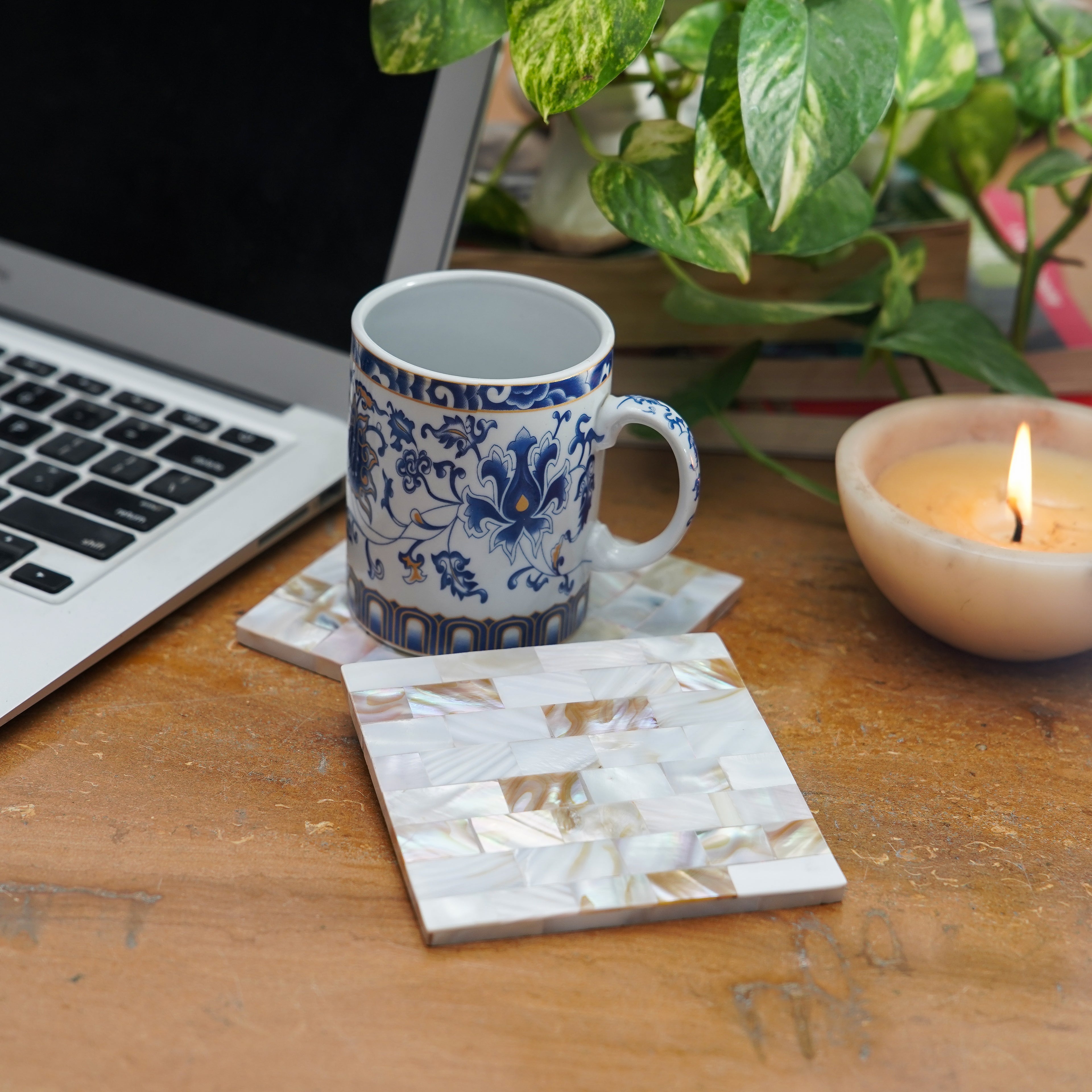 Mother of Pearl Square Coaster