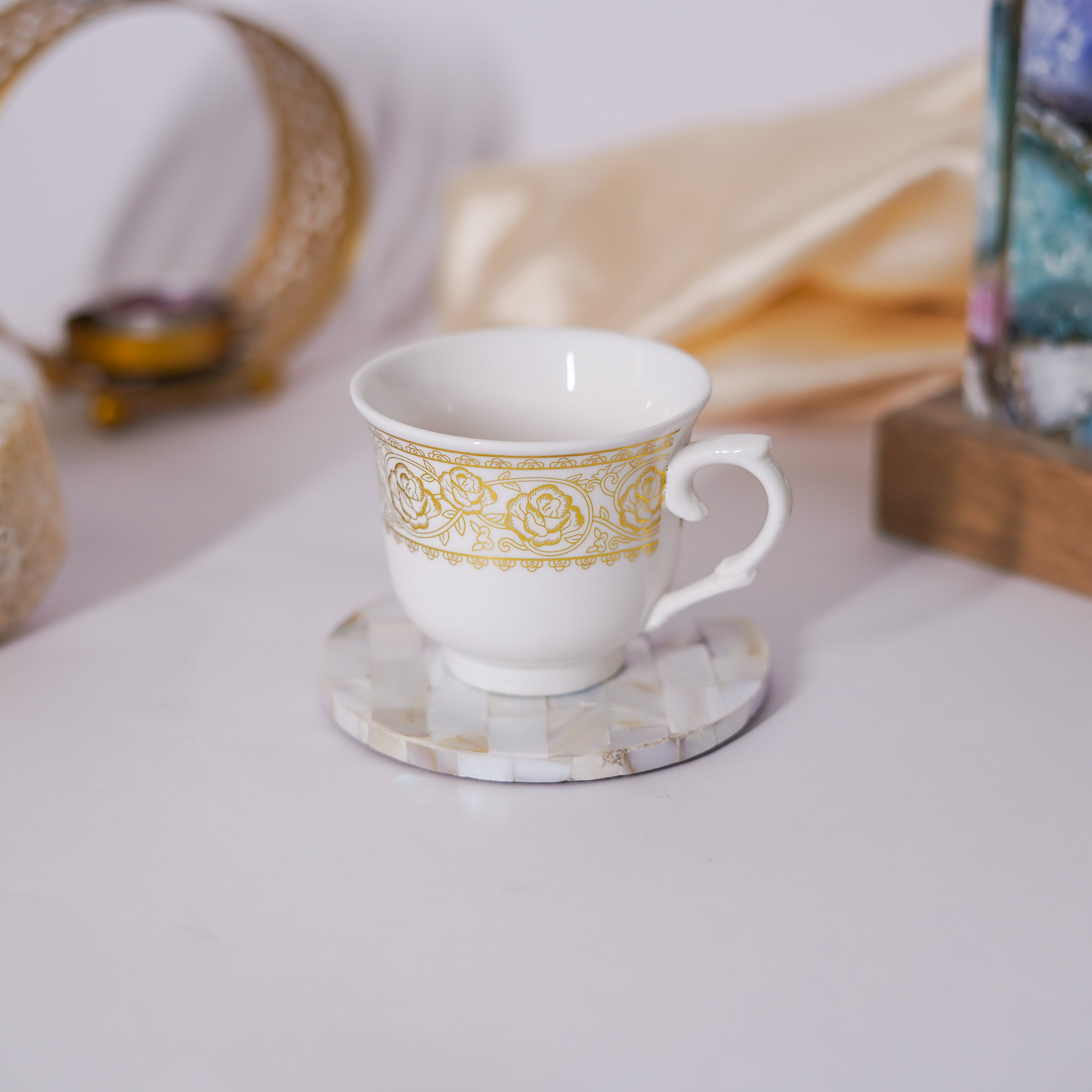 Mother of Pearl Round Coaster