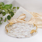 Mother of Pearl Serving Tray with Handles