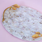 Mother of Pearl Serving Tray with Handles