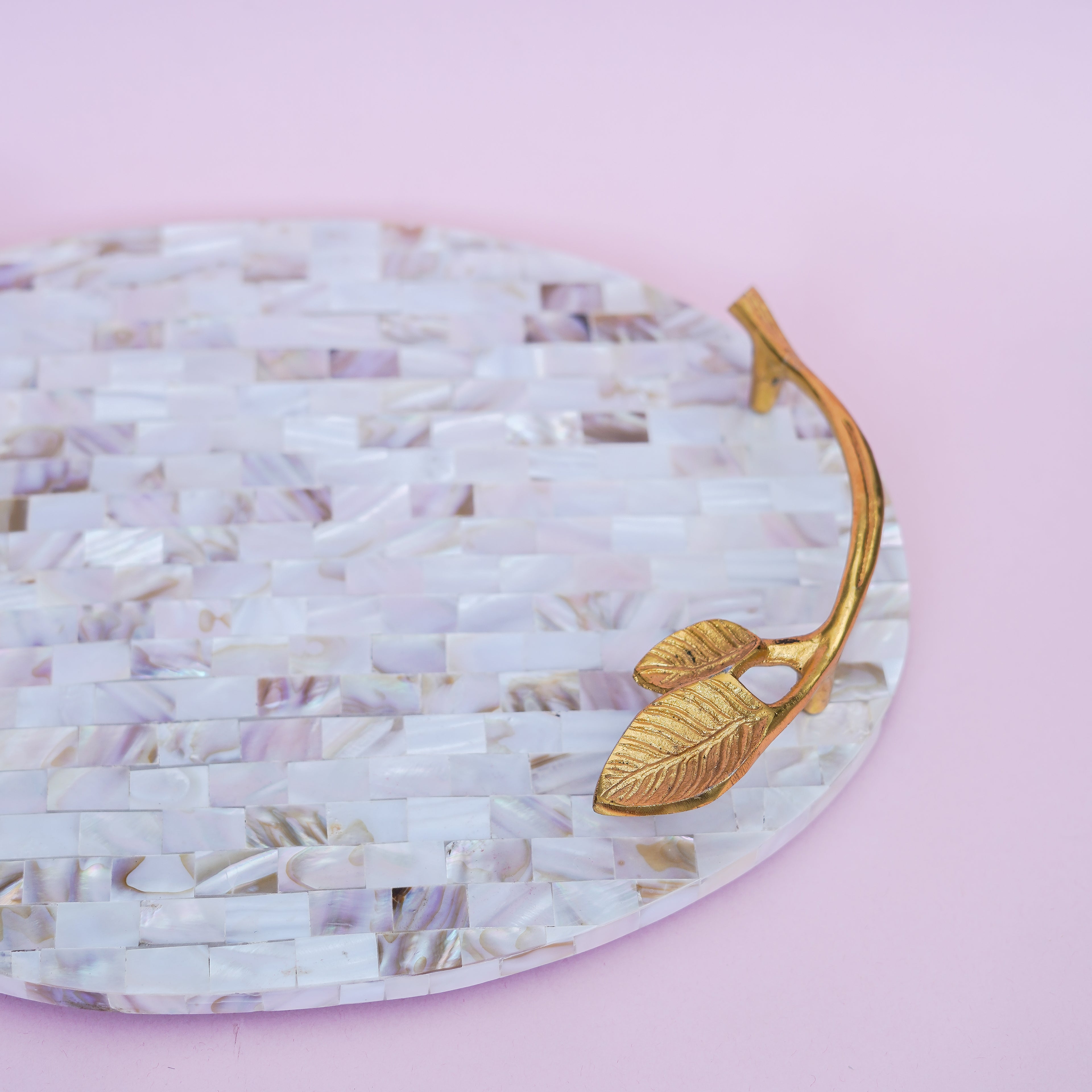 Mother of Pearl Serving Tray with Handles