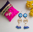 Blue Pottery Evil Eye Shubh Labh Door Hangings