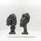 Face Design Showpeice Medium Size with Marble Base Set of 2