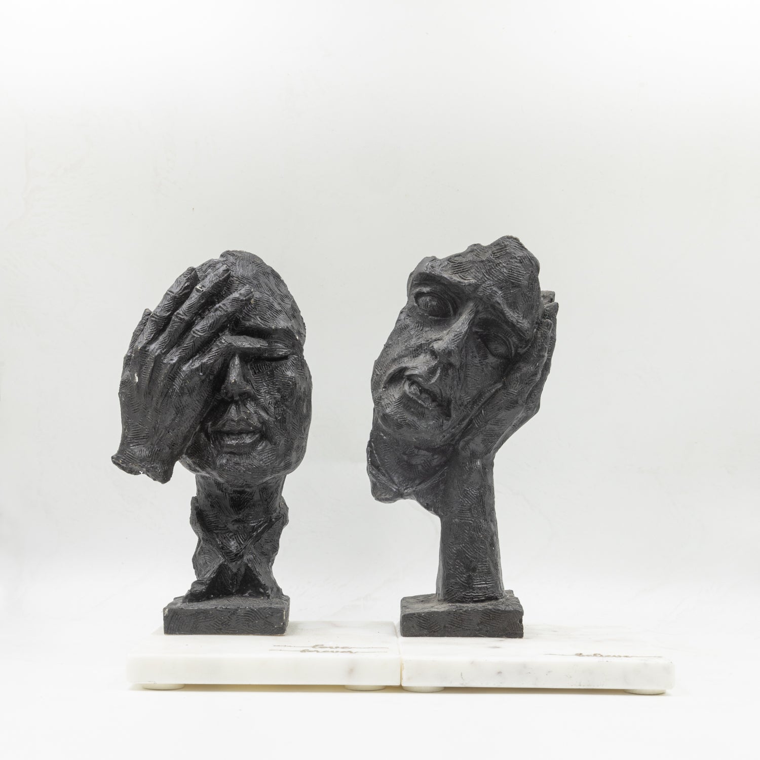 Face Design Showpeice Medium Size with Marble Base Set of 2