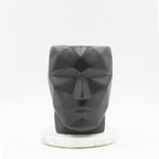 Face Design Planter with Marble Base
