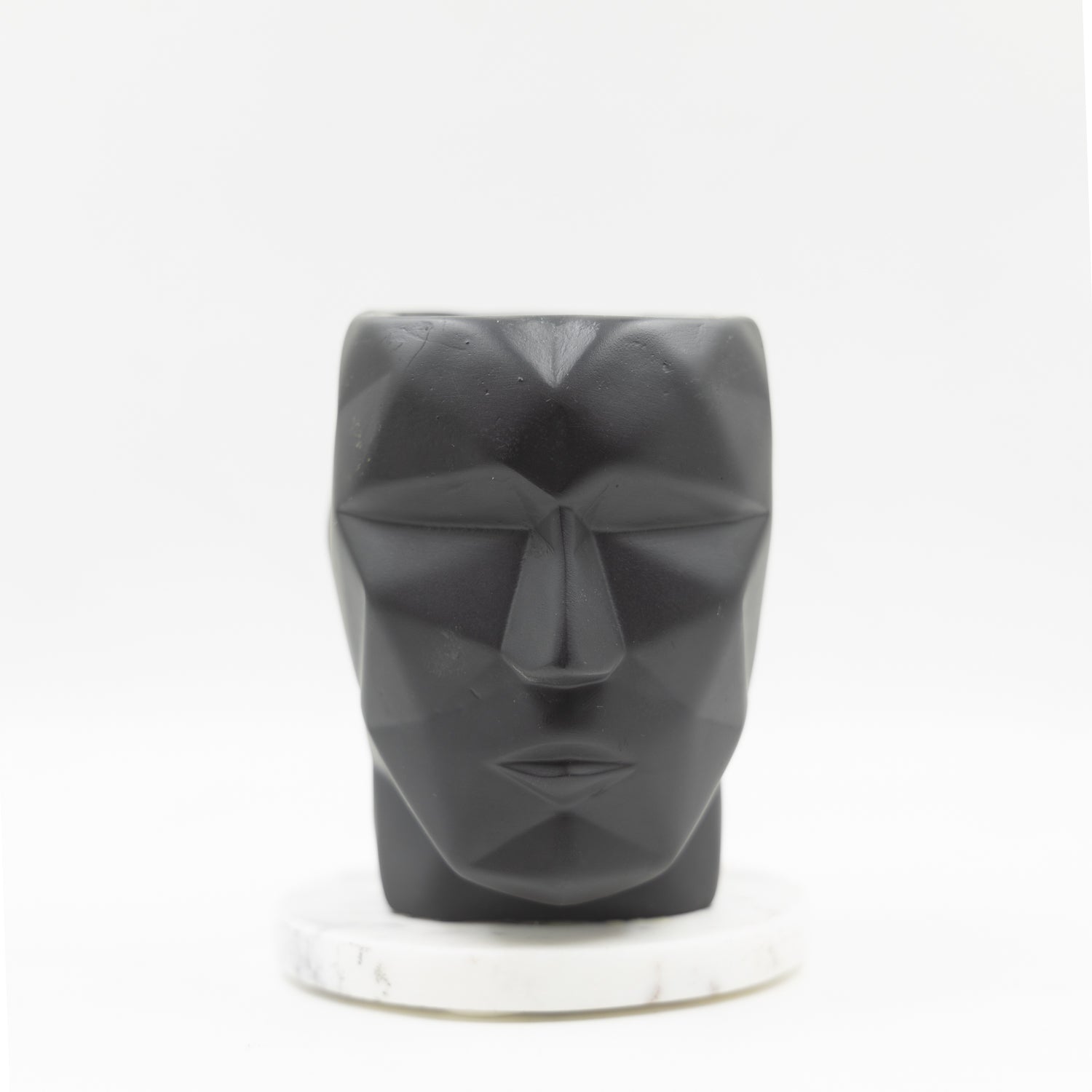 Face Design Planter with Marble Base