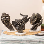 Face Design Showpeice Small Size with Marble Base Set of 3