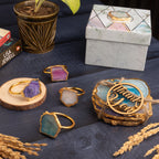 Agate Coasters and Napkin Rings set of 4 Hamper